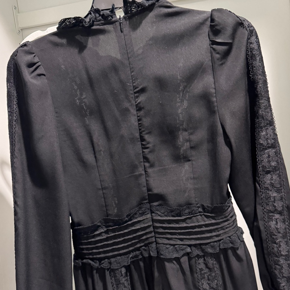 Stellah Black Lace Ruffle Dress - XS - Picture 2 of 7